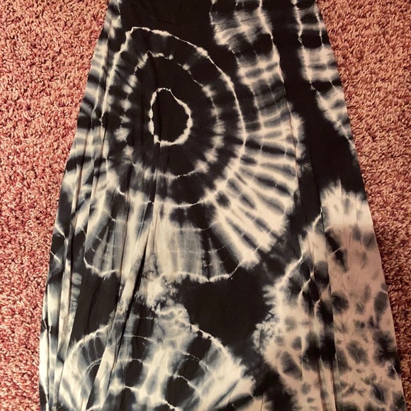 Long dark blue and white tie dye skirt size S - Picture 4 of 5